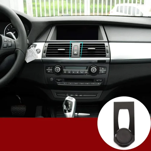 Vista 3 de YIWANG Alumium Alloy Mobile Phone Holder Trim para BMW X5 E70 2007-2013 X6 E71 2008-2014 Accesorios de coche (negro)