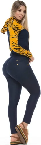 Vista 2 de Conjunto de levantamiento de glúteos colombiano azulamarillo 3697