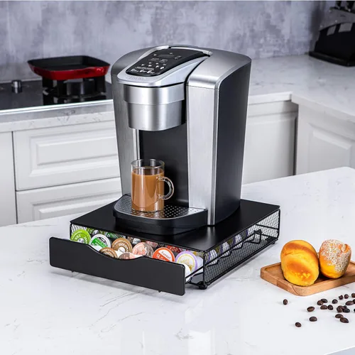 Vista 6 de K - Cajón para mostrador pequeño para Keurig K-Cup, con tapa de hierro (36 cápsulas)