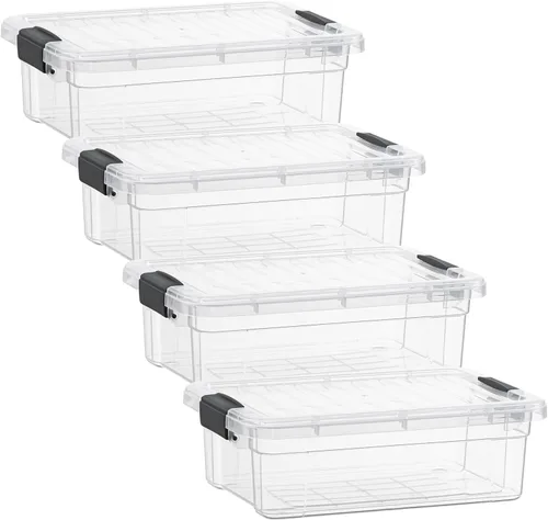 Vista 14 de Superio Caja de almacenamiento transparente con tapa, contenedores de plástico de 2.3 cuartos para organizar, cajas apilables, sin BPA, no tóxico