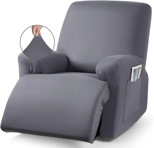 Vista 31 de TAOCOCO Sofá reclinable con funda de consola central, 4 piezas de tela de poliéster elástica, protector de muebles suave y lavable