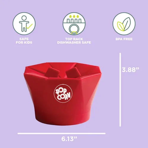 Vista 2 de Recipiente apto microondas para palomitas de maíz Chef 'n (rojo).
