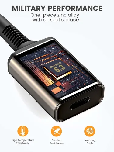 Vista 7 de MaedHawk Receptor de audio inalámbrico Bluetooth 5.3 portátil, adaptador giratorio de 0.138 in para altavoz estéreo de coche, auriculares con cable