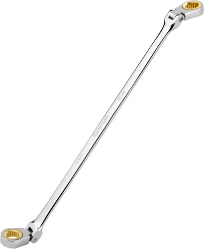 Vista 11 de DURATECH Llave de trinquete extralarga de 8 * 9 mm con cabezal flexible antideslizante, métrica, acero CR-V Acero CR-V