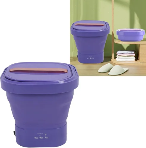 Vista 4 de Lavadora portátil de 23 litros, lavadora plegable recargable con secadora giratoria, mini lavadora para ropa interior, pequeñas delicadas, adecuada