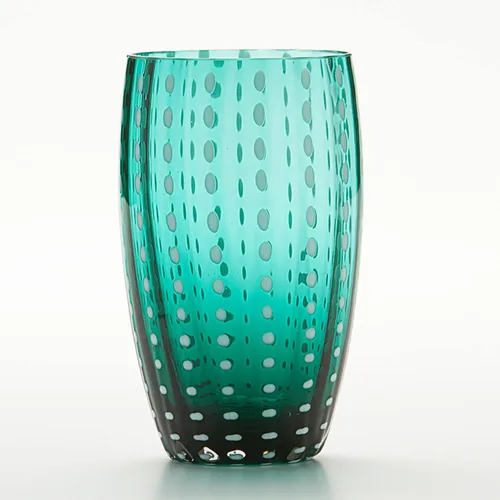 Vista 13 de Zafferano Perle Beverage Amber (juego de 2) 16 onzas líquidas, 5.3 pulgadas de altura, cristal de Murano de colores Ámbar