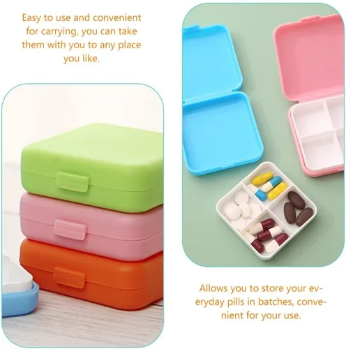 Vista 3 de iplusmile Organizador de pastillas de viaje, 8 unidades, caja organizadora pequeña, contenedor de viaje, portátil, diario, mini estuche
