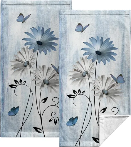 Vista 36 de Toallas de Mano Azul Gris Marrón para Baño Negras Pintura Moderna de Arte Abstracto Toallas de Cocina Suave Absorbente Toalla de Huésped Punta