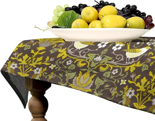 Vista 116 de Mantel Floral Retro de Pájaros, Diseño Original Bohemio William Morris Estampado Cubierta de Mesa para Hogar Picnic Fiesta Comedor Cocina William