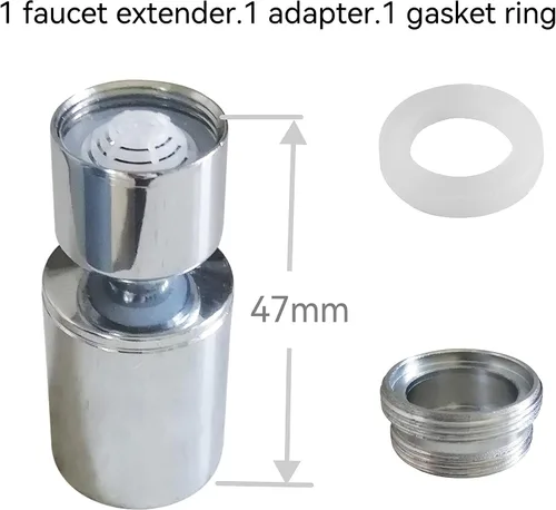 Vista 4 de Accesorio del grifo del fregadero de la cocina, aireador de la boquilla del grifo del baño, extensor del grifo, rociador de flujo dual giratorio