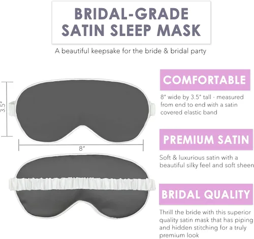 Vista 3 de Regalos de esposa para la novia, regalos para parejas, juego de 2 máscaras para dormir de luna de miel (1) máscara blanca para esposa y (1) máscara