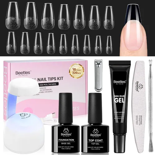 Vista 20 de Beetles - Kit de uñas de gel, puntas de uñas, juego de extensión de uñas