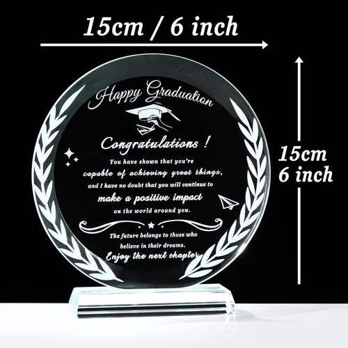 Vista 3 de Qianwei Regalos de graduación, regalos de graduación para ella y él, cristal de maestría, academia de policía, enfermería, doctorado, universidad