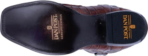 Vista 5 de Dan Post Botas de vestir bordadas Bayou para hombre con punta cuadrada a media pantorrilla - marrón