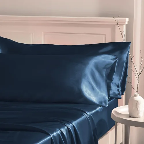 Vista 11 de Manyshofu - Funda de almohada de satén beige para protección del cabello - 2 piezas, fundas de almohada estándar, lujosas y sedosas, fundas