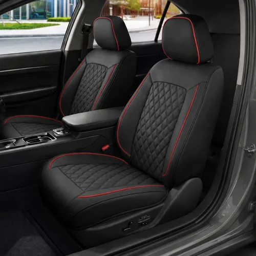 Vista 37 de MotorBox Meridian Series - Fundas de asiento de piel napa, fundas clásicas de asiento delantero, de piel sintética de alta calidad, color beige