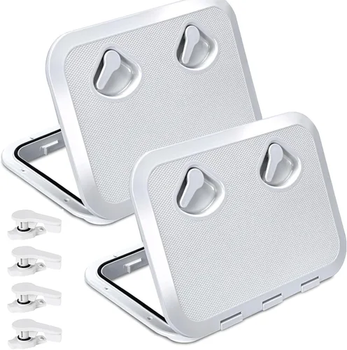 Vista 10 de smartmarine Marine Deck Access Hatch 17.3“×12.4" Rectangle Boat Hatch & Lid,Boat Deck Hatch Lids Negro