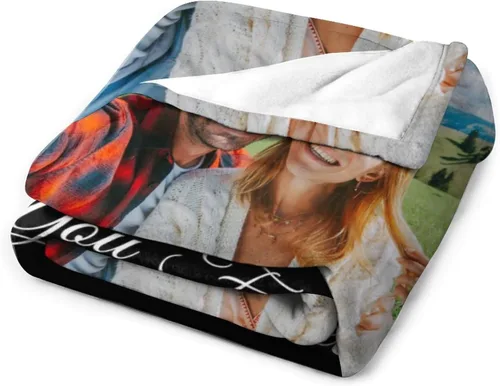 Vista 6 de Manta personalizada con texto en imagen, fotos, regalos para adultos, niños, novia, novio, Navidad, Halloween, día del padre, madre, San Valentín
