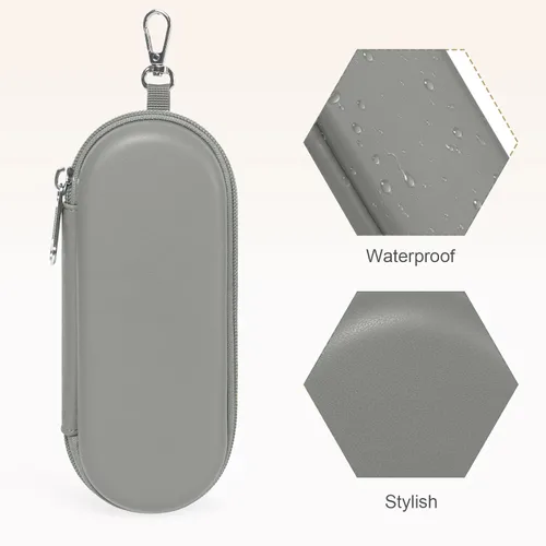 Vista 5 de Estuche doble para anteojos, organizador de lentes de sol con cierre de cremallera, caja de almacenamiento de gafas para hombres y mujeres de viaje