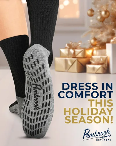 Vista 23 de Pembrook 4 pares de calcetines antideslizantes para hombres, mujeres, marido, papá, calcetines de agarre para hospital, yoga, pilates, barre