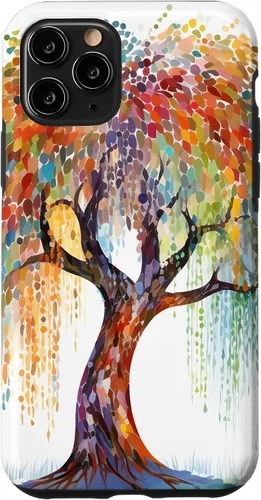 Vista 29 de Weeping Willow Tree Colorful Mosaic Case for iPhone 17