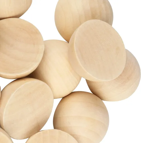 Vista 3 de 60 bolas de madera de 2 pulgadas, bolas de madera divididas, medias esferas de madera, bolas semicirculares, adecuadas para pintura, vidrio, varios