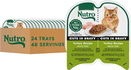 Vista 12 de NUTRO Cortes de comida húmeda natural para gatos sin granos* en salsa de pollo, (24) bandejas de 2.64 onzas Perfect Portions