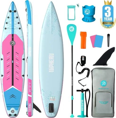 Vista 33 de Niphean Tabla inflable de la paleta con los accesorios 10'6''/12'6" estable Prisa profunda
