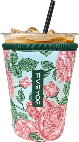 Vista 94 de Fundas de neopreno reutilizables aisladas para café helado, fundas para tazas de café helado, fundas para bebidas heladas y calientes