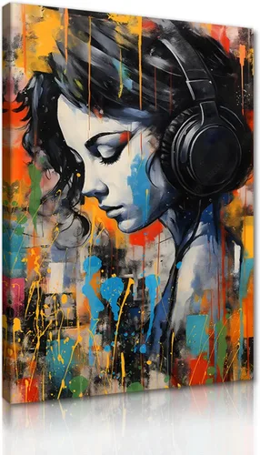 Vista 32 de Yeesjoee Graffiti Hip-Hop Style Culture - Arte de pared, póster abstracto de la vida es hermosa, impresión en lienzo colorido y moderno de pintura