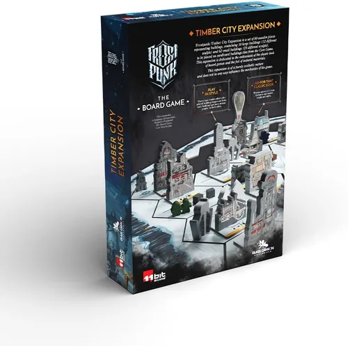 Vista 3 de Rebel Studio Frostpunk The Board Game Timber City Expansion - Juego de construcción de madera de lujo, actualización de juego estético, 16+, 1-4
