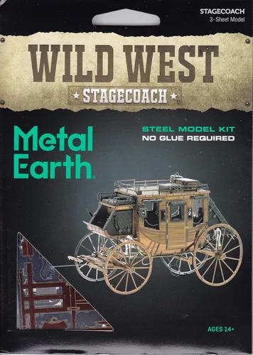 Vista 6 de Fascinations Metal Earth Wild West Stagecoach - Kit de modelo de metal 3D