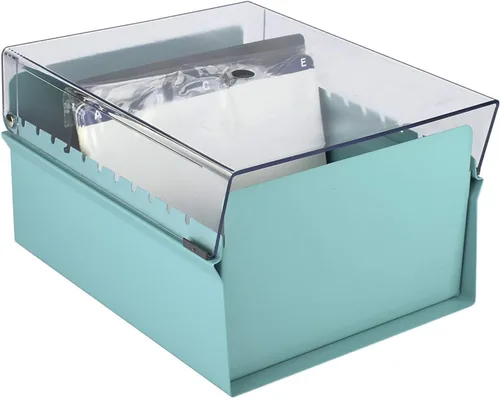 Vista 3 de Acrimet - Organizador de tarjetas de 5 x 8 con base de metal resistente (índice de tarjetas y separador incluidos)