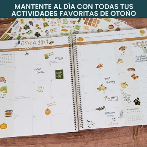 Vista 5 de bloom daily planners Paquete de calcomanías de expansión de otoño, 8 hojas/411 calcomanías, paquete variado de cosecha de otoño con Halloween