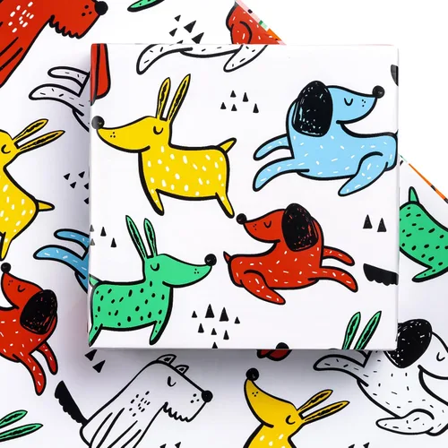 Vista 7 de WRAPAHOLIC Hoja de papel de regalo, 12 hojas con bonito diseño de animales para cumpleaños, vacaciones, fiestas, baby shower, 17.5 x 39.3 pulgadas