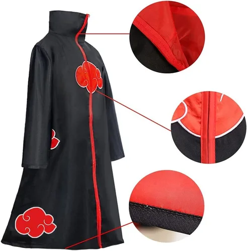 Vista 4 de Disfraz de capa Akatsuki Itachi Uchiha Cosplay Capa para adultos fanáticos de Halloween