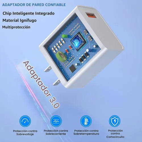 Vista 5 de OKRAY - Enchufe de pared USB, paquete de 2 unidades de 18 W, bloque de carga rápida 3.0, adaptador de corriente de carga rápida, cargador de viaje