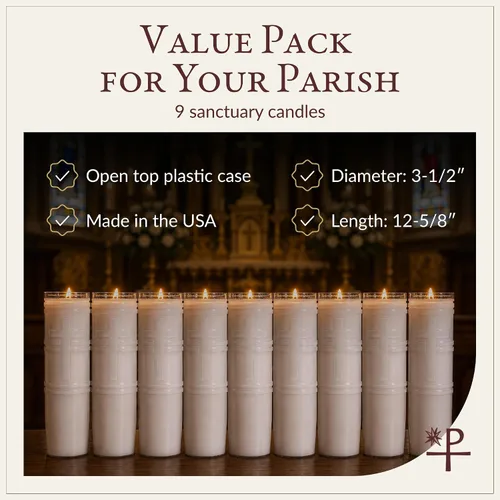 Vista 5 de Religious Supply Center Velas santuario de 14 días, de plástico, fabricadas en Estados Unidos