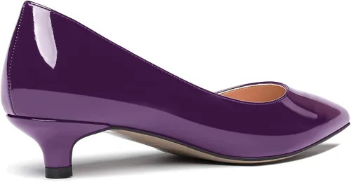 Vista 5 de MODENCOCO Zapatos de tacón bajo de patente sólida para mujer, con puntera puntiaguda, 1.5 pulgadas