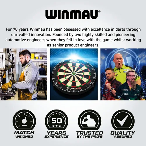 Vista 7 de WINMAU Solaris Pro Specialist - Juego de dardos con punta de acero de tungsteno con vuelos y ejes (tallos)