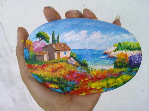 Vista 6 de Juego de pintura acrílica profesional, 12 colores de 0.4 fl oz/0.41 onzas líquidas tubos de pintura artística con 3 pinceles + paleta, pinturas