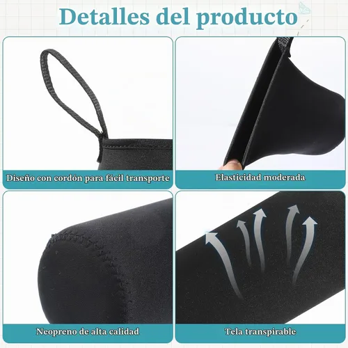 Vista 4 de 2 fundas para botella de agua, bolsa de transporte para botella de agua, 33.8 onzas, portátil, gruesa, aislada, funda protectora de neopreno