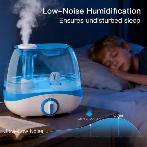 Vista 6 de MegaWise Humidificadores para dormitorio y hogar, humidificador de niebla fría de 5.0L para plantas caseras y viveros de bebés, humidificador