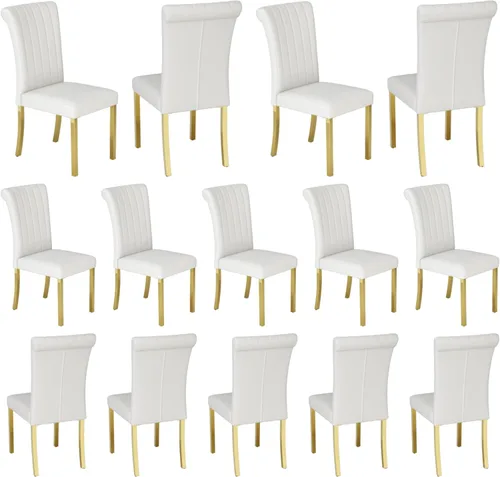 Vista 43 de Asday Upholstered Dining Chairs Set of 2, High Back Fabric Chairs, Beige Linen Fabric, High Back, Black Metal Legs