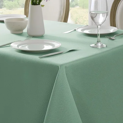 Vista 11 de Softalker - Mantel rectangular tejido con textura, jacquard de otoño color naranja quemado, impermeable, fácil de limpiar, resistente a las manchas