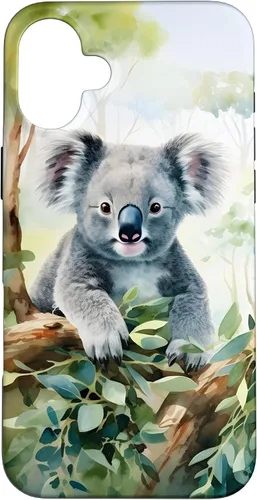Vista 23 de Adorable Koala in a Tree Watercolor Case for iPhone 17