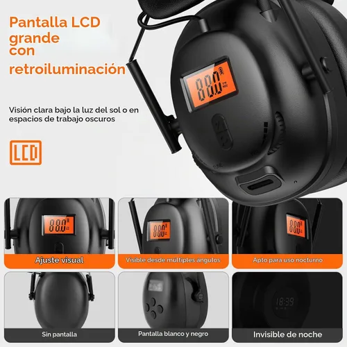 Vista 2 de AM FM Bluetooth Radio Headphones Safety Earmuff Hearing Protection Headset