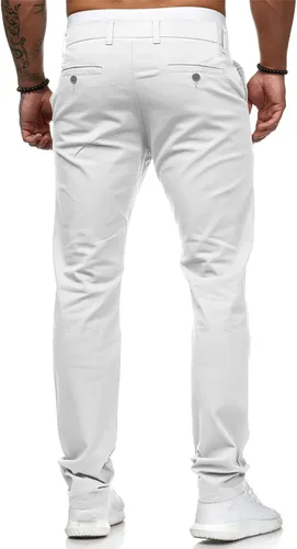 Vista 3 de HUNGSON Jeans ajustados casuales para hombre, con teñido elástico, recto, a la moda