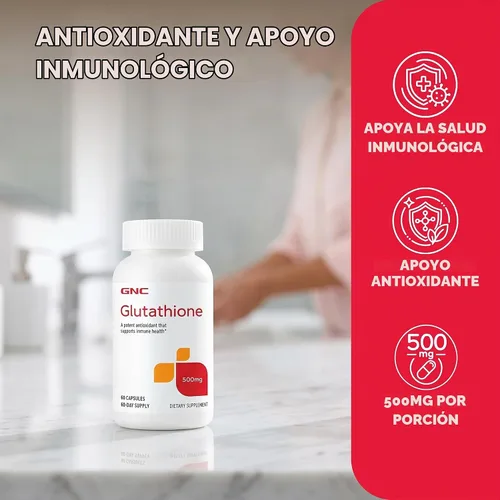 Vista 3 de GNC Glutatión 500 mg, antioxidante, apoya la salud inmunológica, 60