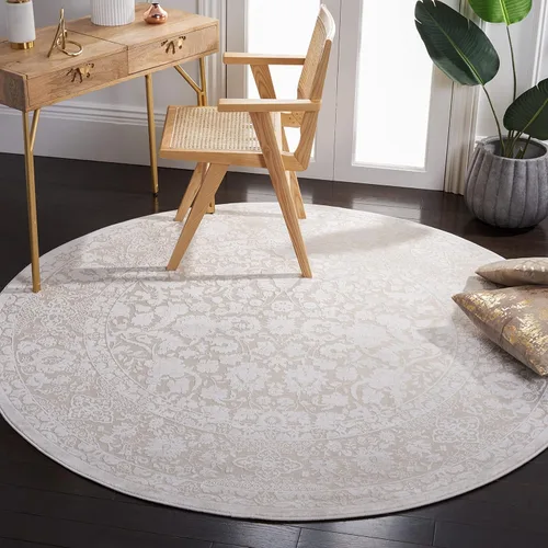 Vista 16 de SAFAVIEH Reflection Collection - Alfombra decorativa, 2 pies 3 pulgadas x 3 pies, color beige y crema, no desprende pelusa y es fácil de limpiar